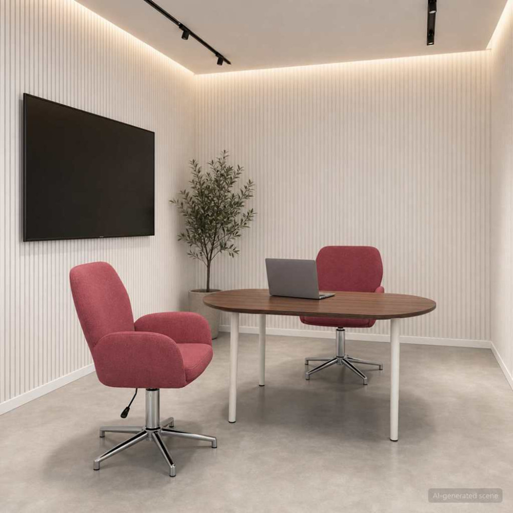 Produktbild för Svängbara skrivbordsstolar 2 st 54 x 58 x 90 cm Vinröd Tyg