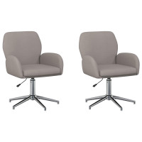 Produktbild för Svängbara skrivbordsstolar 2 st 54 x 58 x 90 cm Taupe Tyg