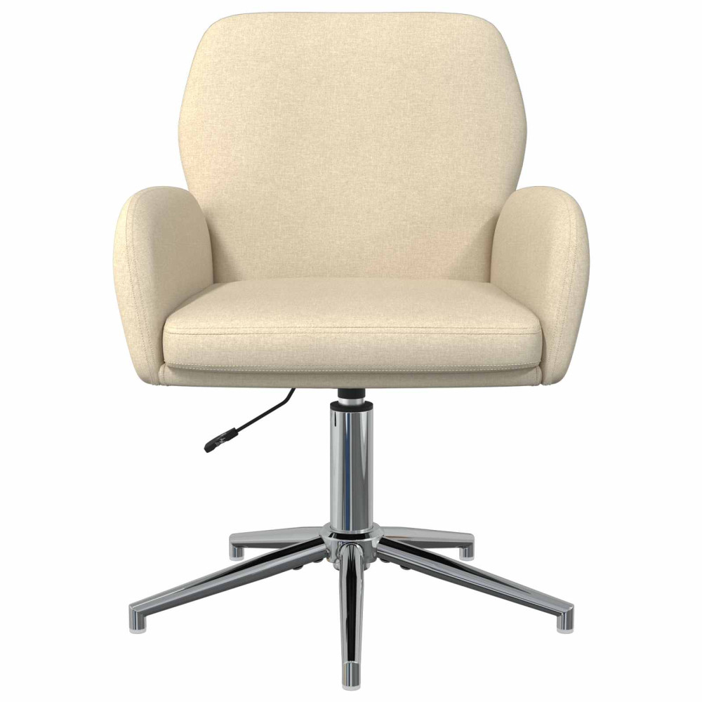 Produktbild för Svängbara skrivbordsstolar 2 st 54 x 58 x 90 cm Gräddvit Tyg