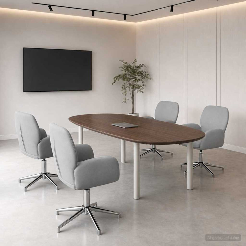 Produktbild för Svängbara skrivbordsstolar 4 st 54 x 58 x 90 cm Ljusgrå Tyg