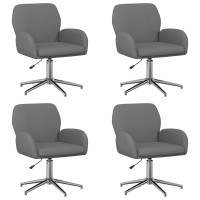 Produktbild för Svängbara skrivbordsstolar 4 st 54 x 58 x 90 cm Mörkgrå Tyg