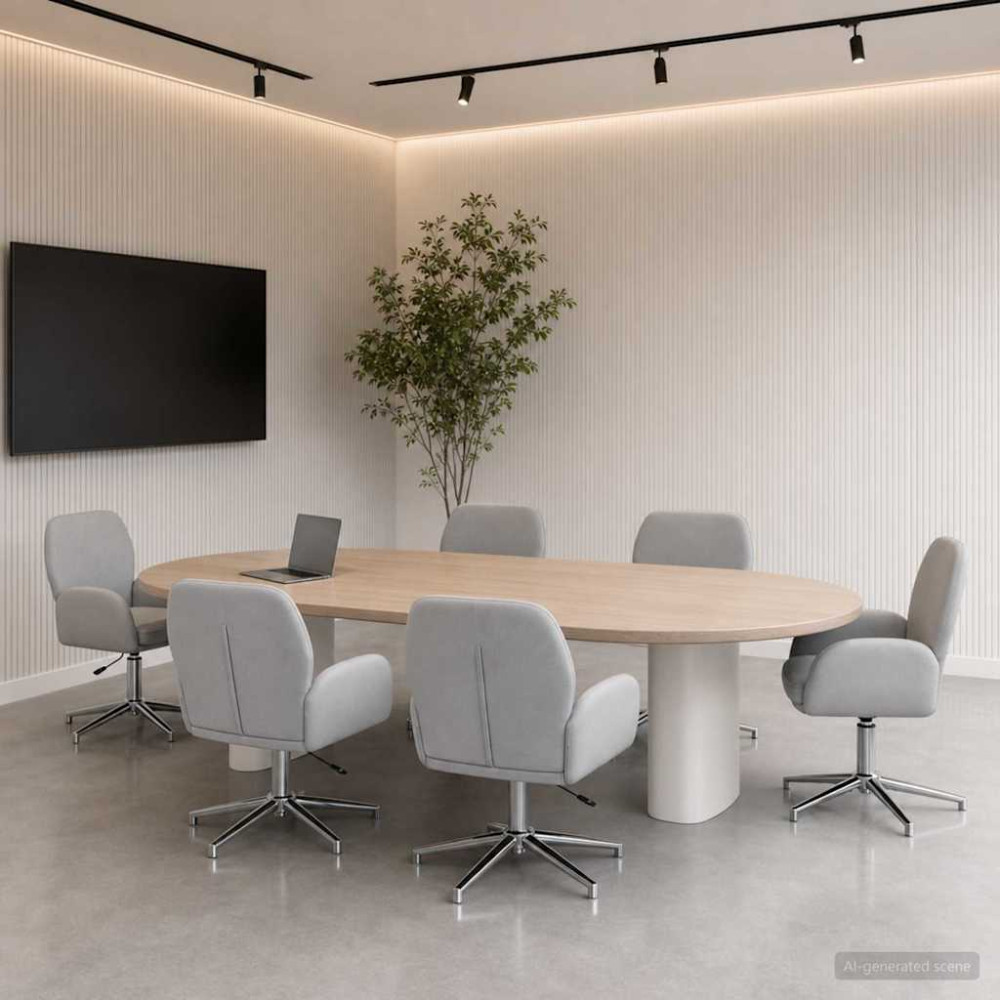 Produktbild för Svängbara skrivbordsstolar 6 st 54 x 58 x 90 cm Ljusgrå Tyg