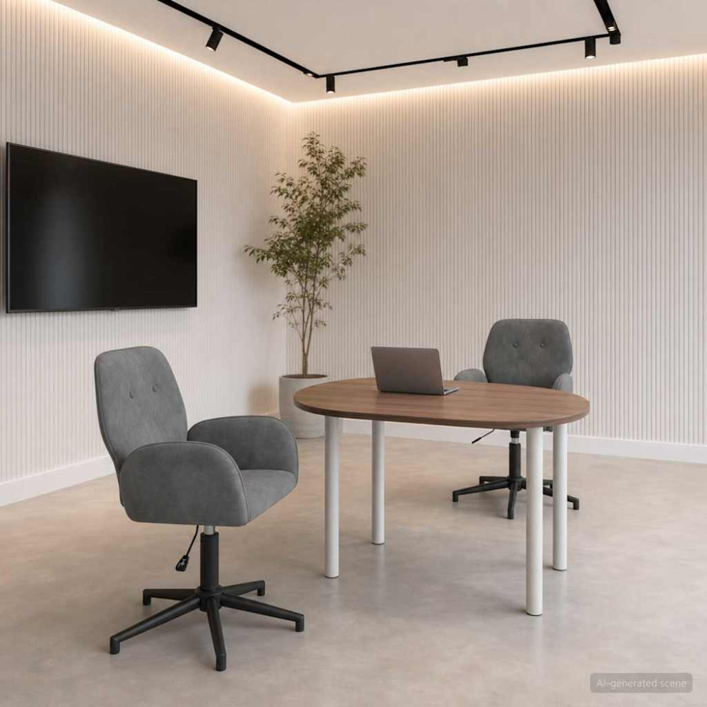 Produktbild för Svängbara skrivbordsstolar 2 st 54 x 55 x 90 cm Mörkgrå Sammet