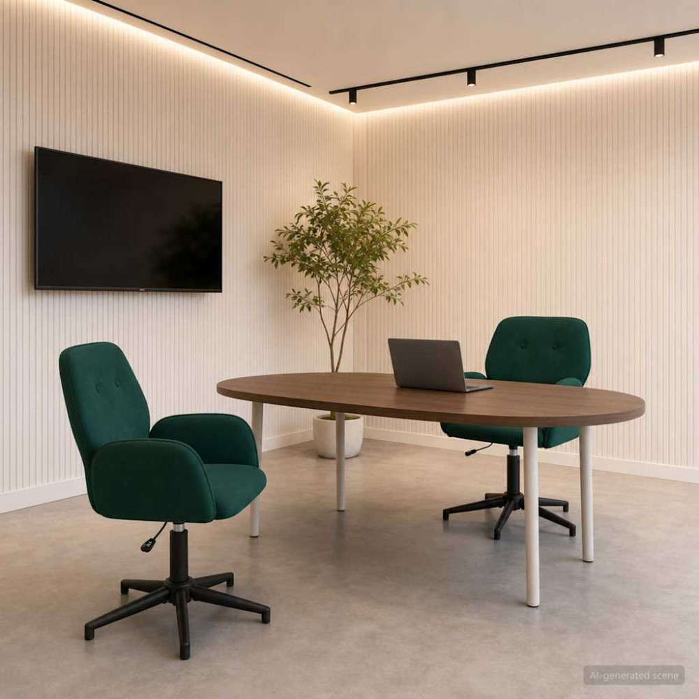 Produktbild för Svängbara skrivbordsstolar 2 st 54 x 55 x 90 cm Mörkgrön Sammet