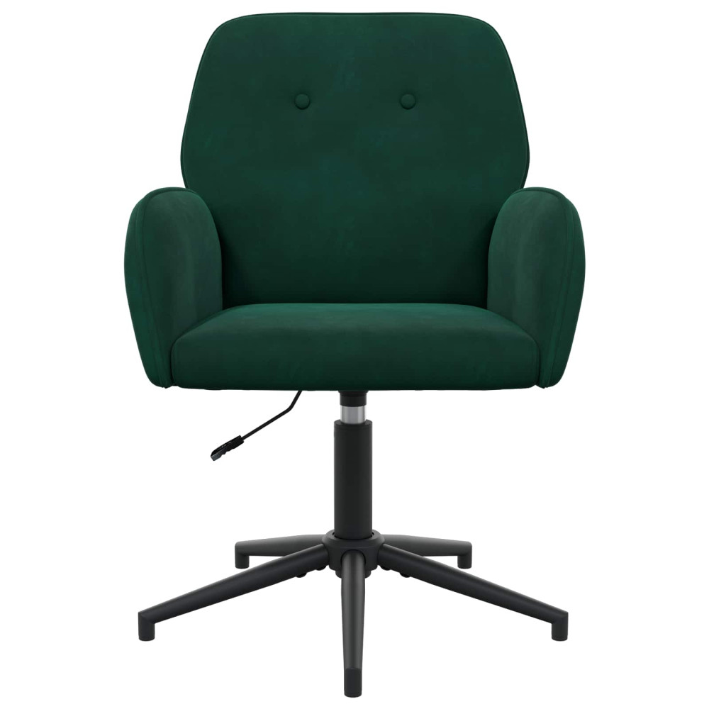 Produktbild för Svängbara skrivbordsstolar 2 st 54 x 55 x 90 cm Mörkgrön Sammet