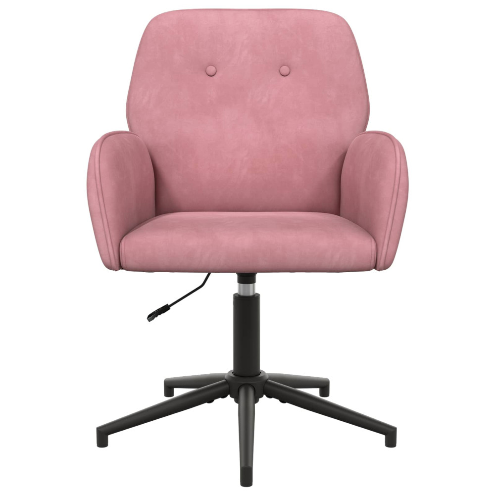 Produktbild för Svängbara skrivbordsstolar 2 st 54 x 55 x 90 cm Rosa Sammet