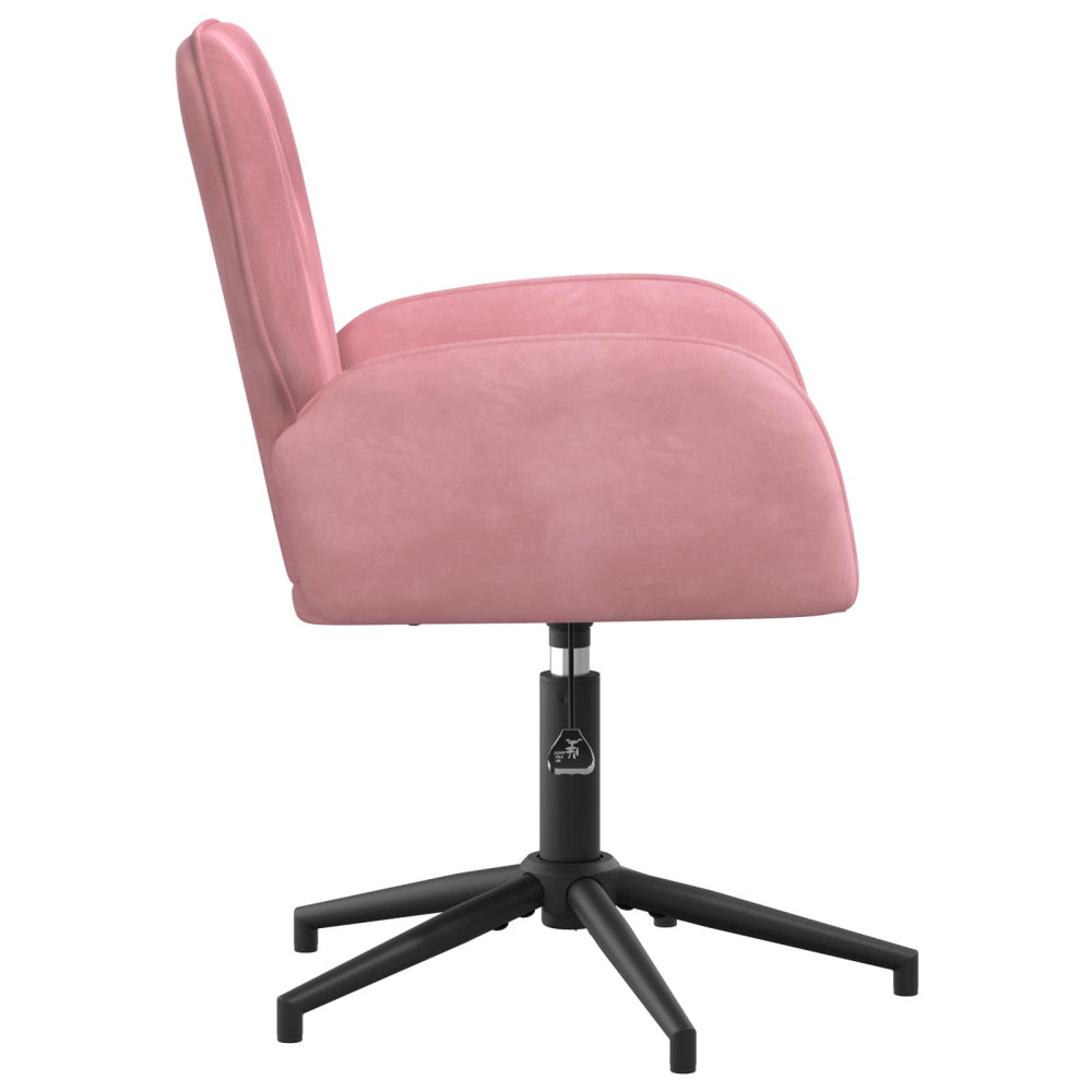 Produktbild för Svängbara skrivbordsstolar 2 st 54 x 55 x 90 cm Rosa Sammet