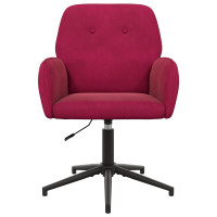 Produktbild för Svängbara skrivbordsstolar 2 st 54 x 55 x 90 cm Vinröd Sammet