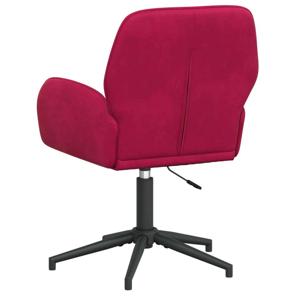 Produktbild för Svängbara skrivbordsstolar 2 st 54 x 55 x 90 cm Vinröd Sammet