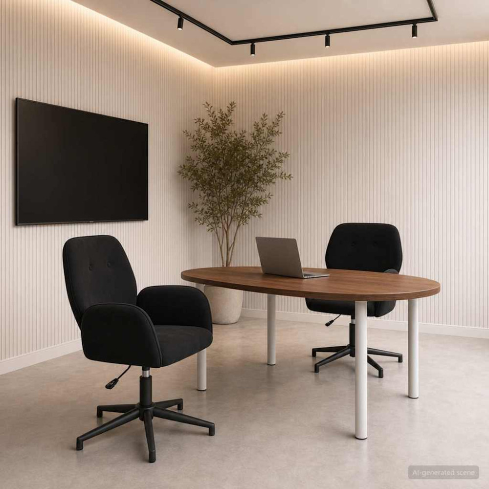 Produktbild för Svängbara skrivbordsstolar 2 st 54 x 55 x 90 cm Svart Sammet