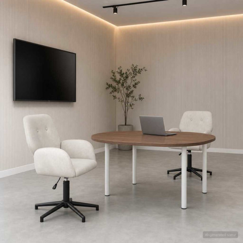 vidaXL Svängbara skrivbordsstolar 2 st 54 x 55 x 90 cm Gräddvit Sammet