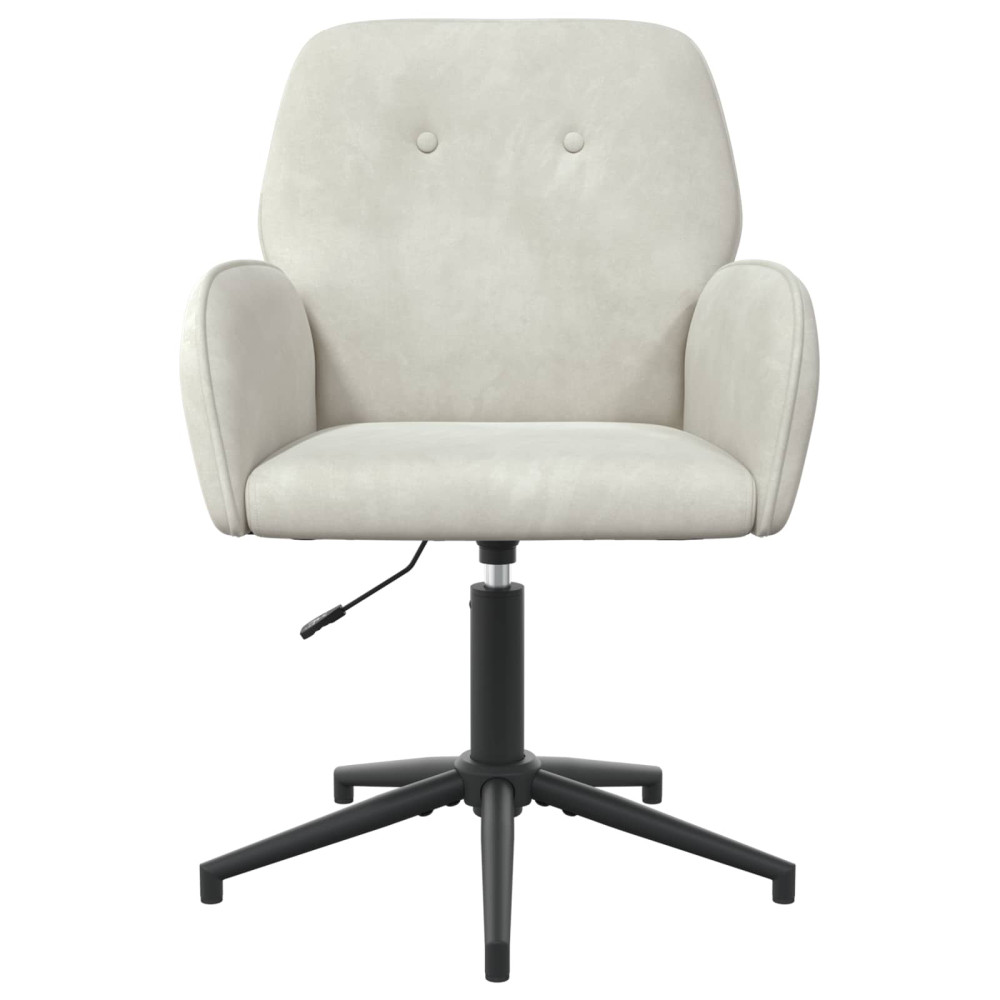 Produktbild för Svängbara skrivbordsstolar 2 st 54 x 55 x 90 cm Gräddvit Sammet