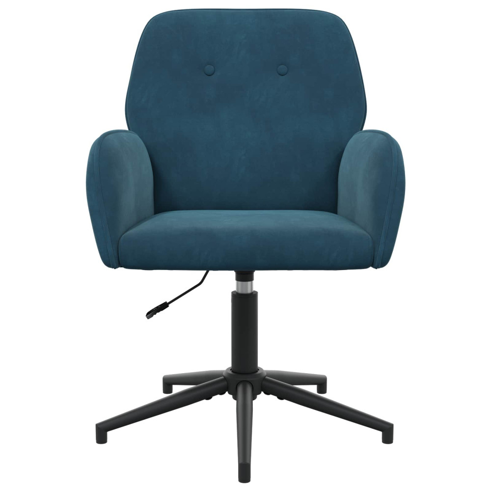 Produktbild för Svängbara skrivbordsstolar 2 st 54 x 55 x 90 cm Blå Sammet