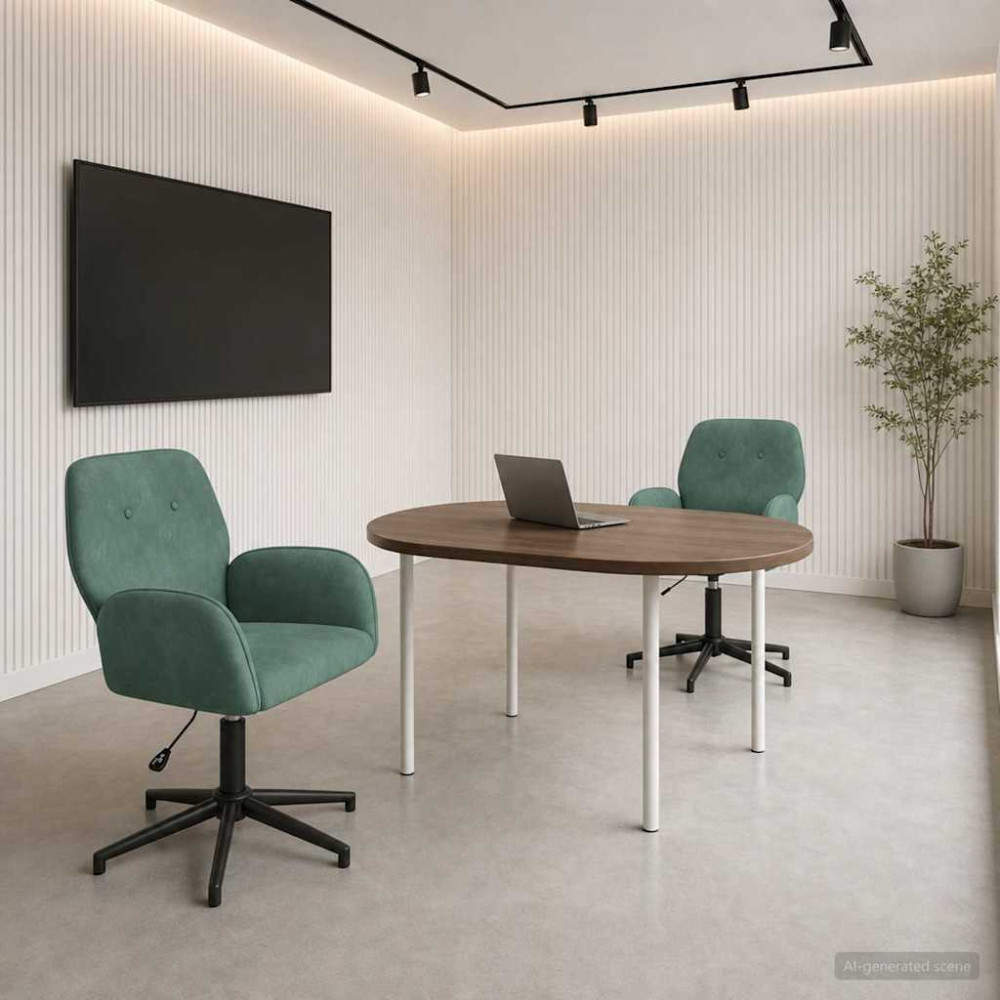 Produktbild för Svängbara skrivbordsstolar 2 st 54 x 55 x 90 cm Havgrön Sammet