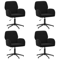 Produktbild för Svängbara skrivbordsstolar 4 st 54 x 55 x 90 cm Svart Sammet