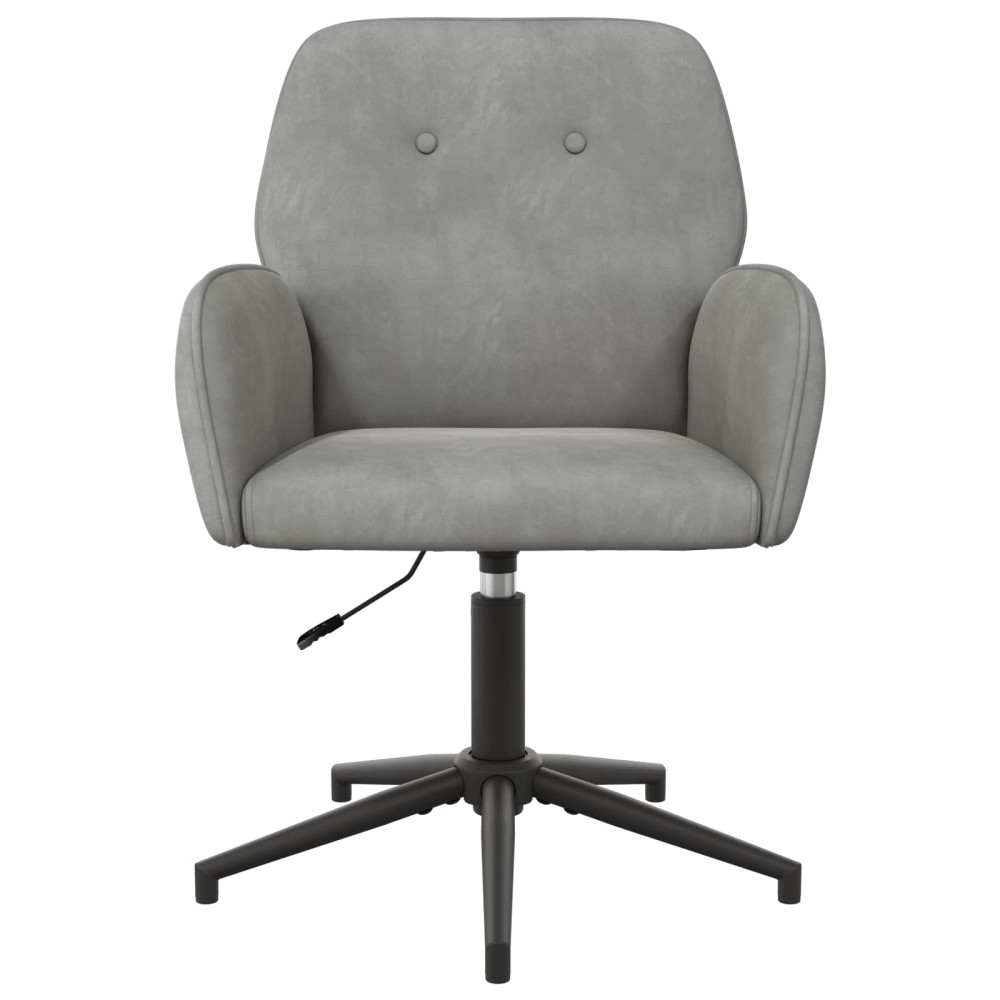 Produktbild för Svängbara skrivbordsstolar 6 st 54 x 55 x 90 cm Ljusgrå Sammet