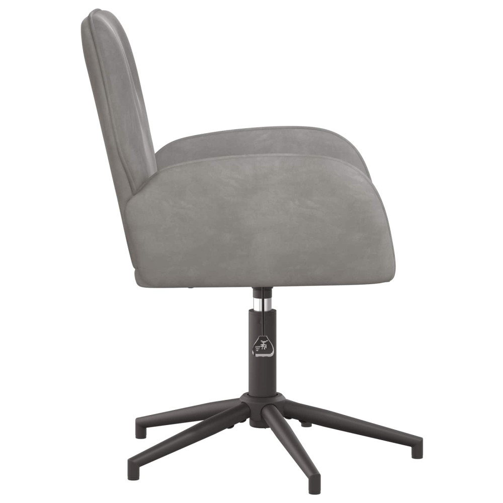 Produktbild för Svängbara skrivbordsstolar 6 st 54 x 55 x 90 cm Ljusgrå Sammet