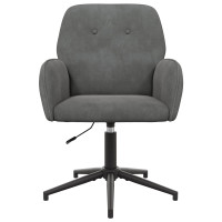 Produktbild för Svängbara skrivbordsstolar 6 st 54 x 55 x 90 cm Mörkgrå Sammet