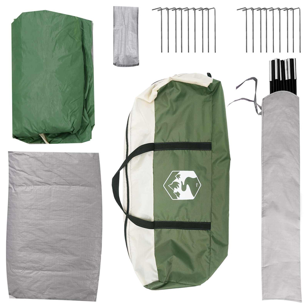 Produktbild för Stuga Tält med tak Grön 8 personer Polyester och Stål
