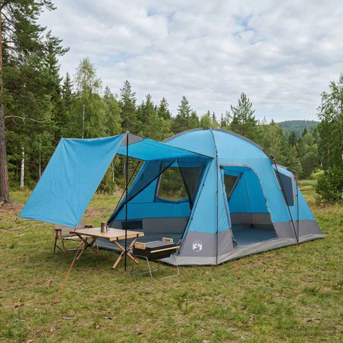 vidaXL Stuga Tält med tak Blå 8 personer Polyester och Stål
