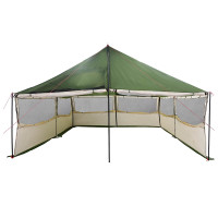 Produktbild för Familjetält med tak Grön 600 x 400 x 268 cm Polyester och Stål
