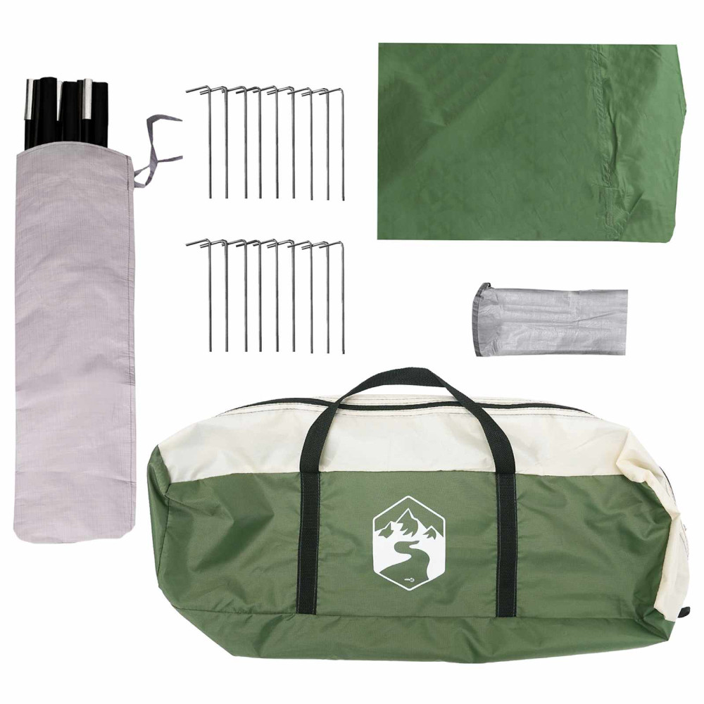 Produktbild för Familjetält med tak Grön 600 x 400 x 268 cm Polyester och Stål