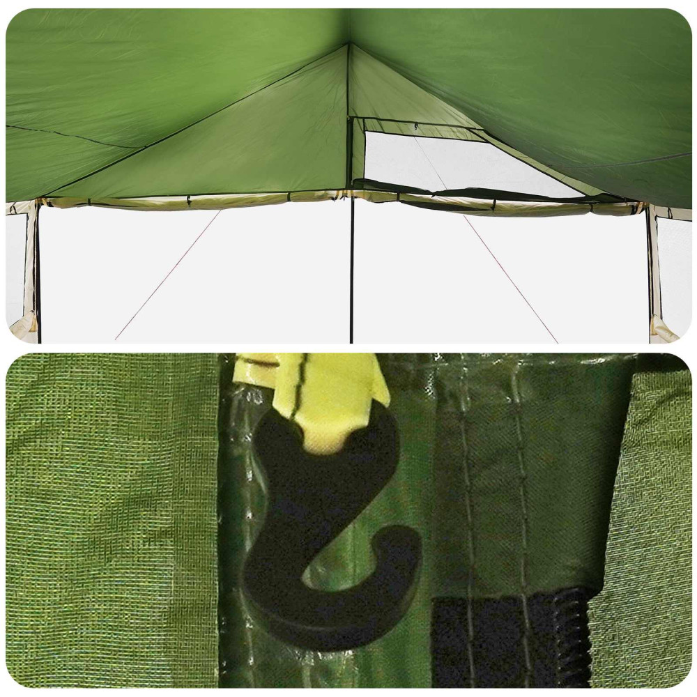 Produktbild för Familjetält med tak Grön 600 x 400 x 268 cm Polyester och Stål