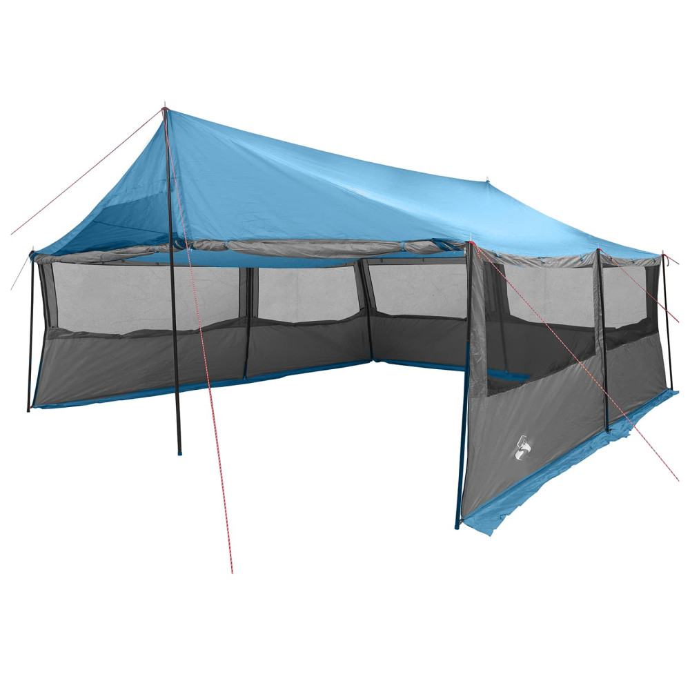 Produktbild för Familjetält med tak Blå 600 x 400 x 268 cm Polyester och Stål