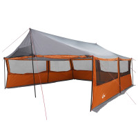 Produktbild för Familjetält med tak Grå och orange 600 x 400 x 268 cm