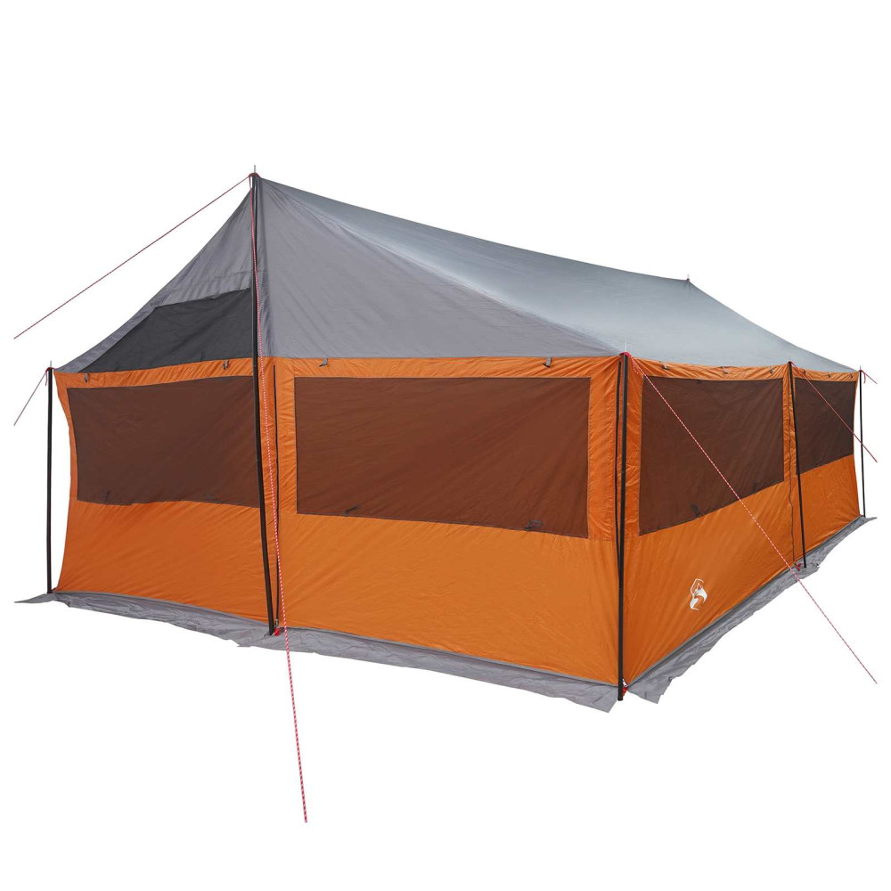 Produktbild för Familjetält med tak Grå och orange 600 x 400 x 268 cm