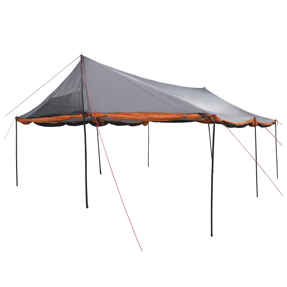Produktbild för Familjetält med tak Grå och orange 600 x 400 x 268 cm