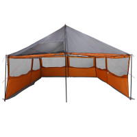 Produktbild för Familjetält med tak Grå och orange 600 x 400 x 268 cm