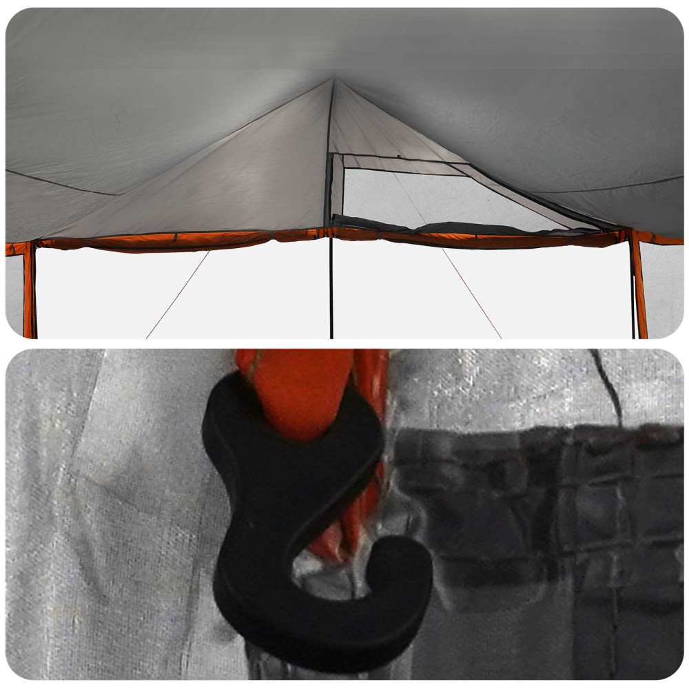 Produktbild för Familjetält med tak Grå och orange 600 x 400 x 268 cm