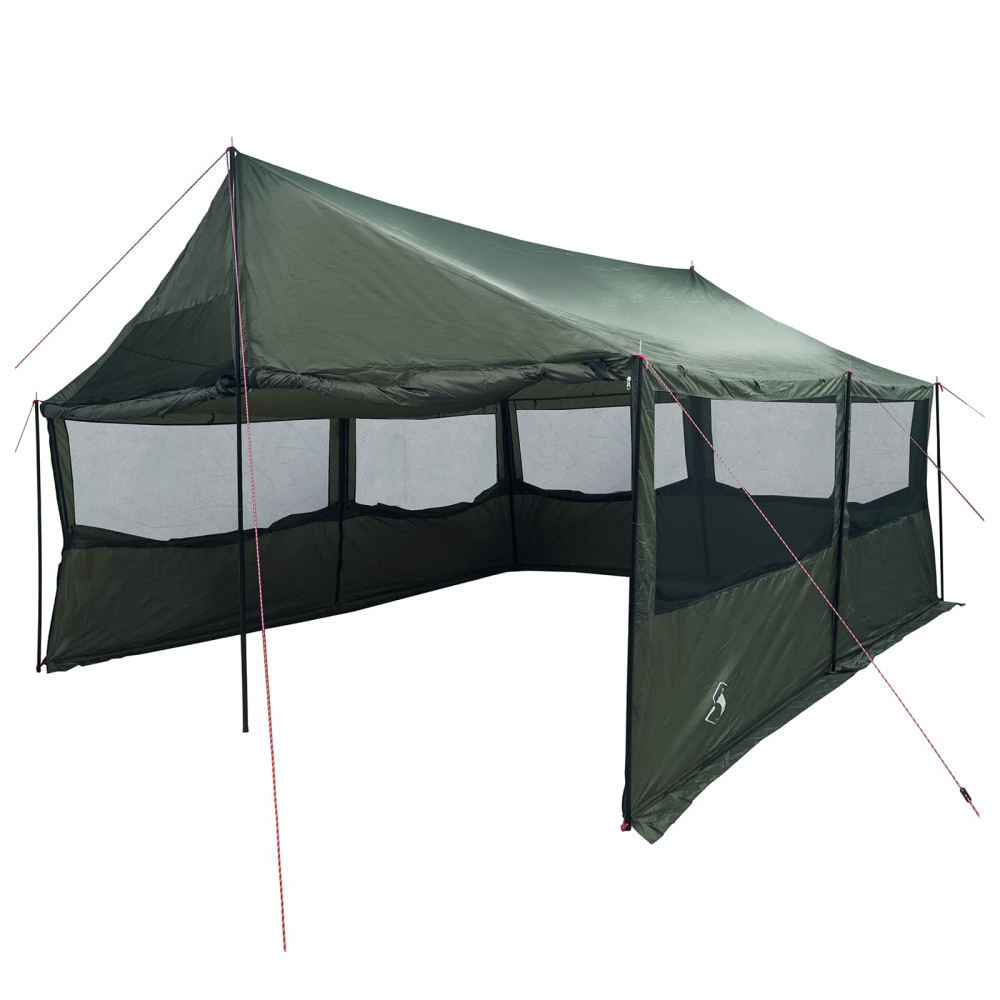 Produktbild för Familjetält Armégrön 600 x 400 x 268 cm Polyester och Stål