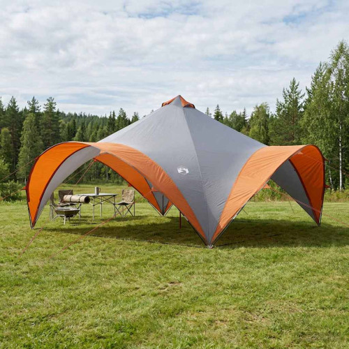 vidaXL Partytält Grå och orange 600 x 600 x 400 cm Polyester och Stål