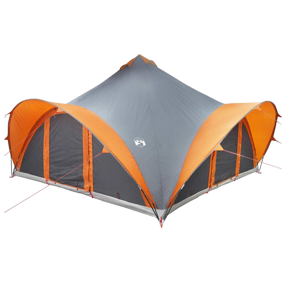 Produktbild för Tipi Tält med tak Grå och orange 18 personer Polyester och Stål