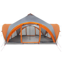 Produktbild för Tipi Tält med tak Grå och orange 18 personer Polyester och Stål