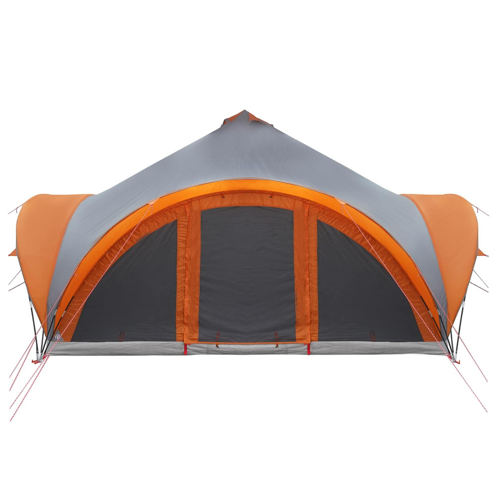 Produktbild för Tipi Tält med tak Grå och orange 18 personer Polyester och Stål
