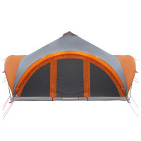 Produktbild för Tipi Tält med tak Grå och orange 18 personer Polyester och Stål