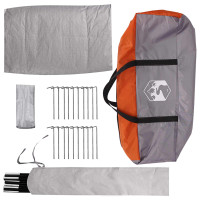 Produktbild för Tipi Tält med tak Grå och orange 18 personer Polyester och Stål