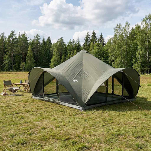 vidaXL Tipi Tält med tak Armégrön 18 personer Polyester och Stål