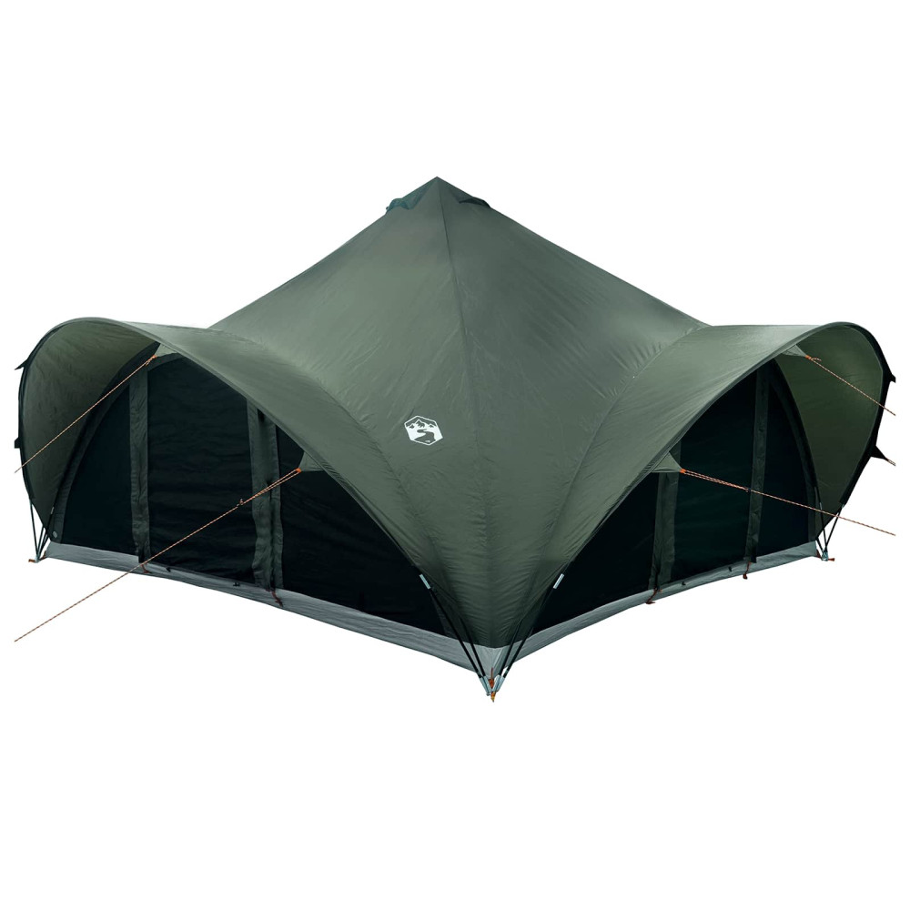 Produktbild för Tipi Tält med tak Armégrön 18 personer Polyester och Stål