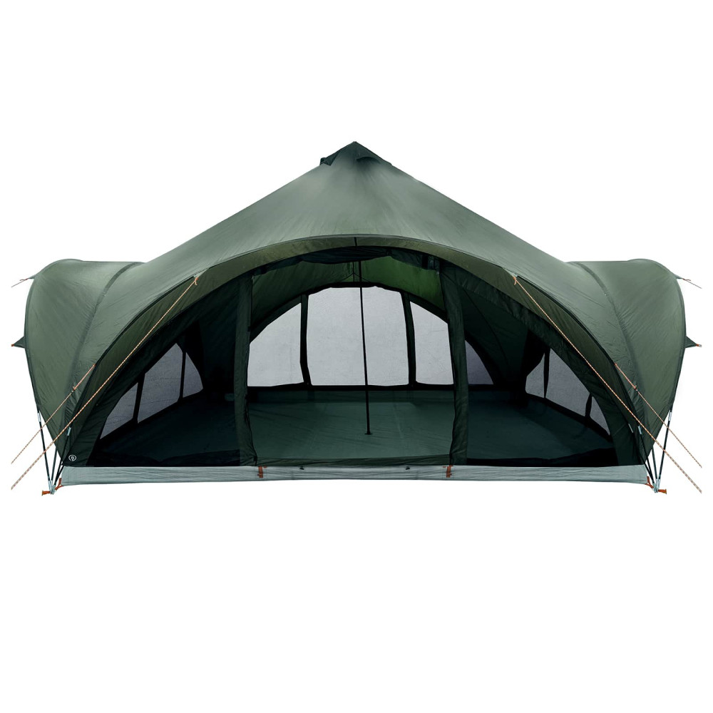Produktbild för Tipi Tält med tak Armégrön 18 personer Polyester och Stål