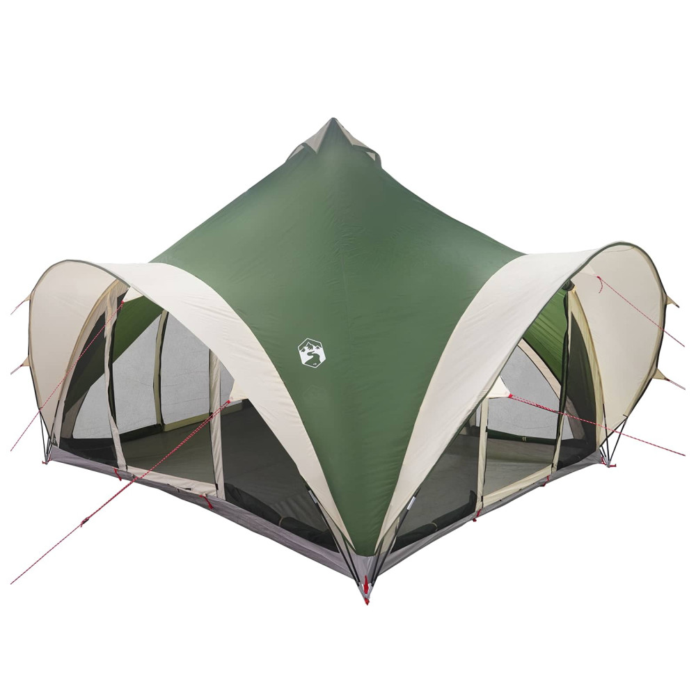 Produktbild för Tipi Tält med tak Grön 6 personer Polyester och Stål
