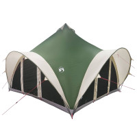 Produktbild för Tipi Tält med tak Grön 6 personer Polyester och Stål
