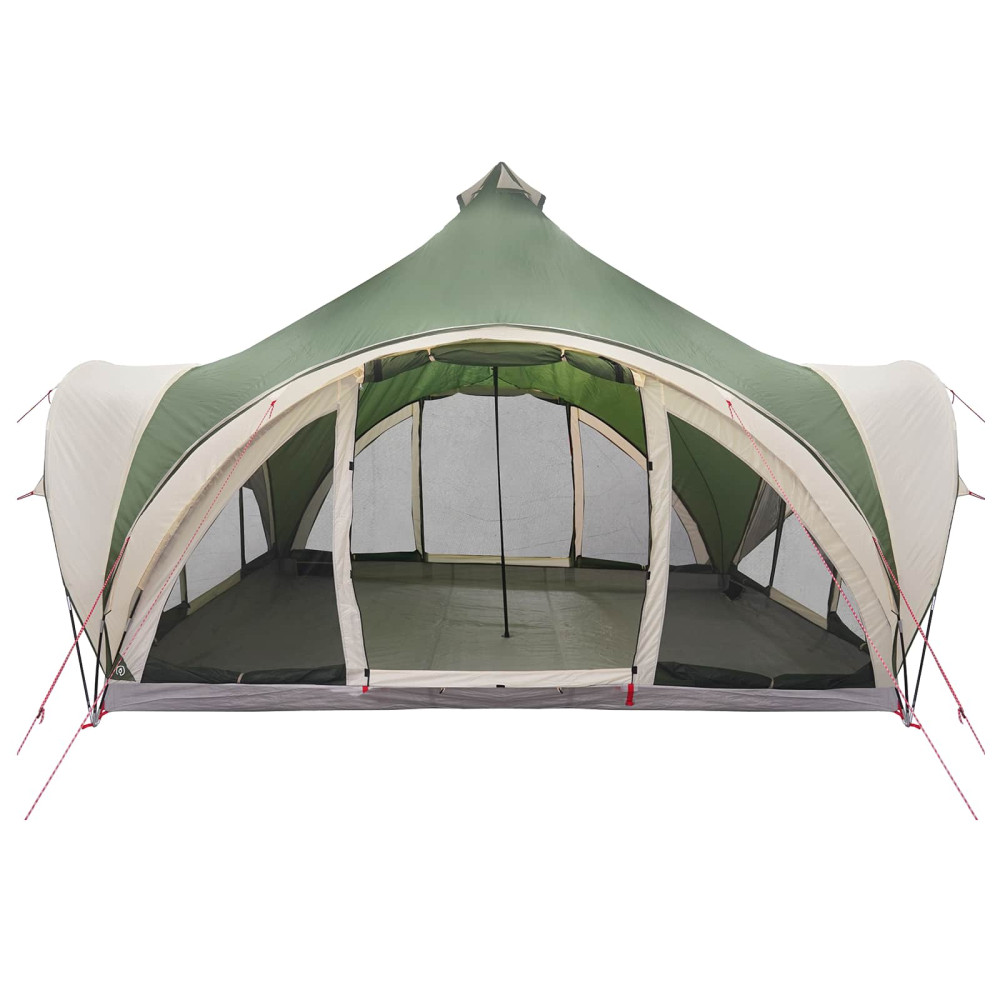 Produktbild för Tipi Tält med tak Grön 6 personer Polyester och Stål