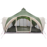 Produktbild för Tipi Tält med tak Grön 6 personer Polyester och Stål