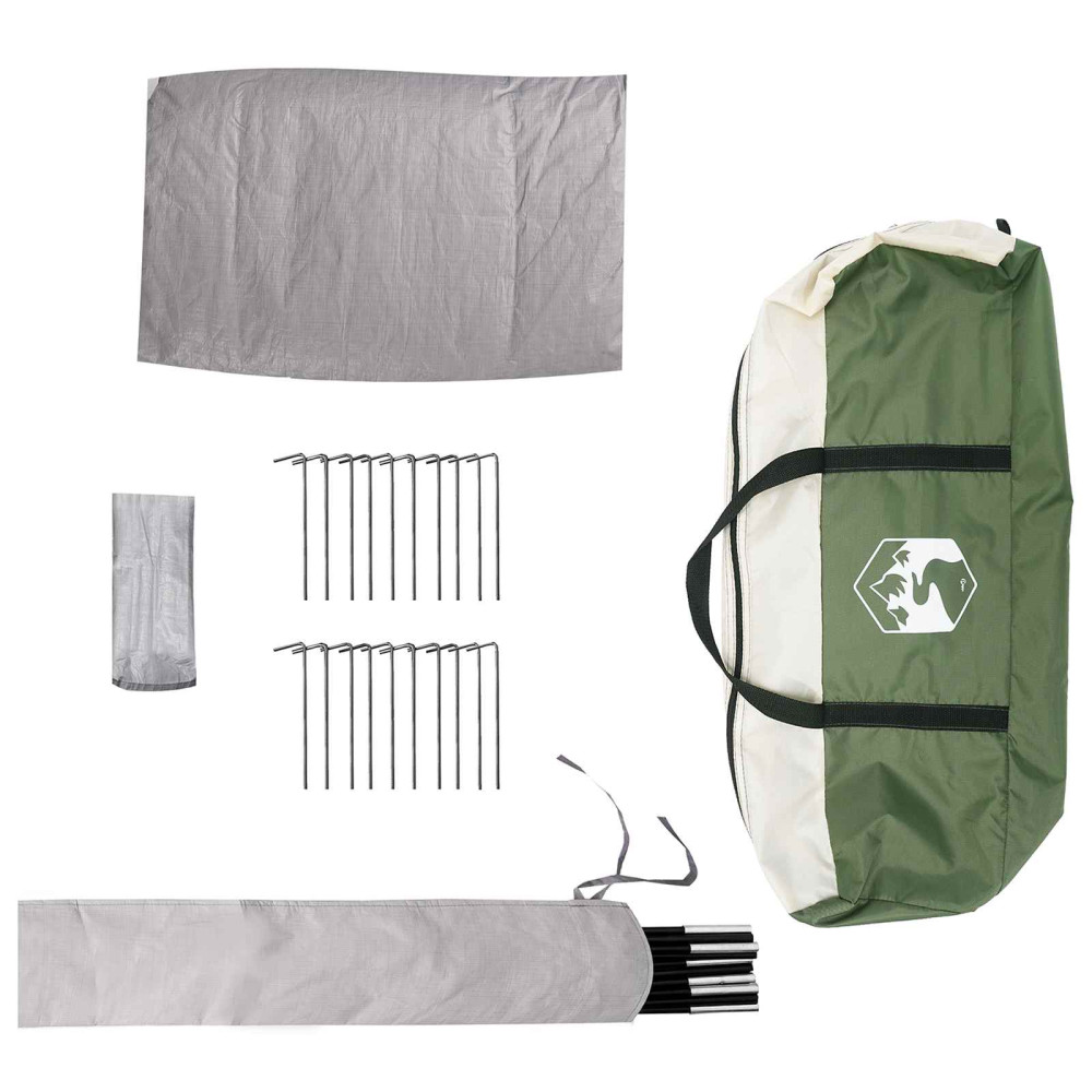 Produktbild för Tipi Tält med tak Grön 6 personer Polyester och Stål