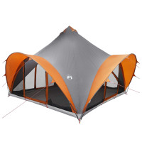Produktbild för Tipi Tält med tak Grå och orange 6 personer Polyester och Stål