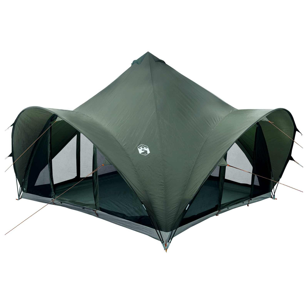 Produktbild för Tipi Tält med tak Armégrön 6 personer Polyester och Stål